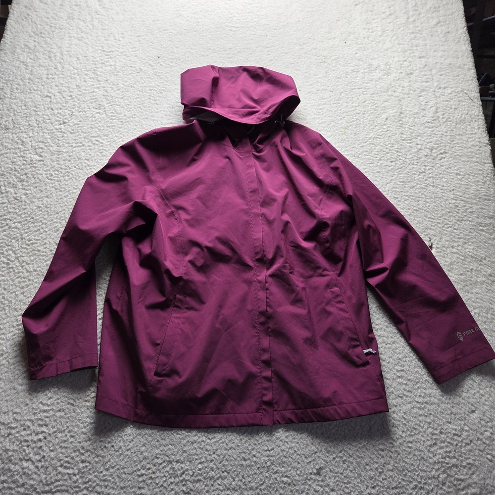Free Country Jacket Womens 2XL Purple Hooded Full Zip Softshell Windbreaker